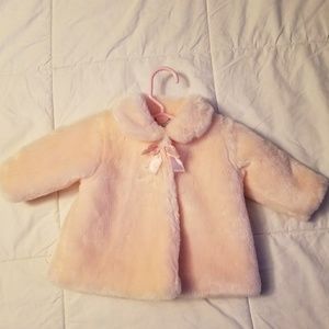 New faux fur peach coat